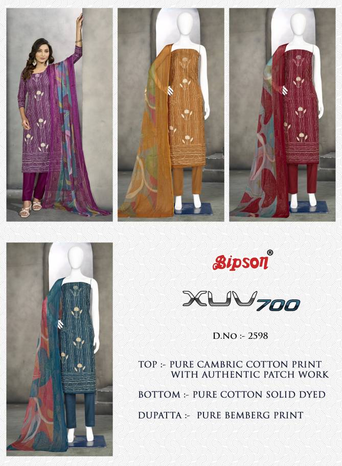 XUV 2598 By Bipson Cambric Cotton Printed Dress Material Manufacturers
